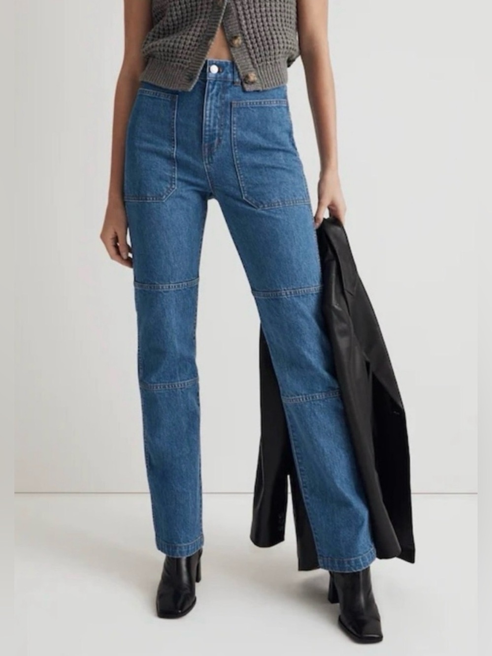 Madewell The 90’s Straight Utility Jean in Fenwood wash comfort stretch